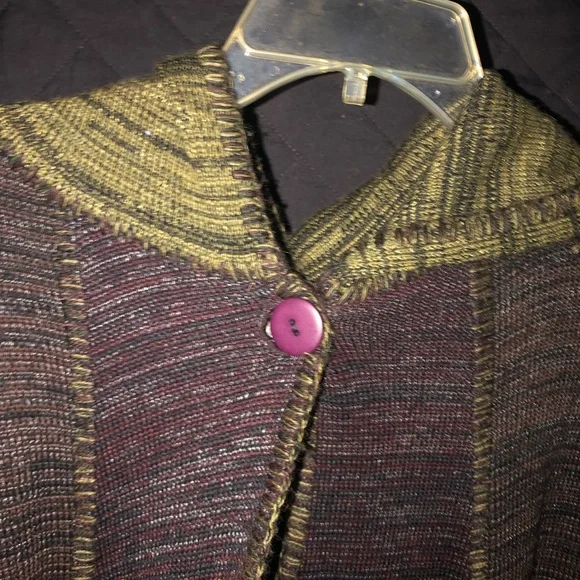 Magic Green and Brown Cozy Poncho Sweater - Picture 4 of 7